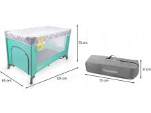 Bebe Basic Travel Cot Art.KX2973 Grey  Vaikų žaidimų suktukas - kelioninė lovelė