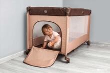 Bebe Basic Travel Cot Art.KX2973 Grey  Vaikų žaidimų suktukas - kelioninė lovelė