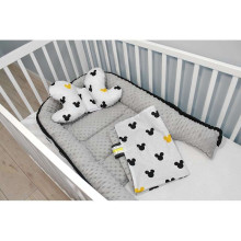 La bebe™ Minky+Cotton Babynest Set  Art.110990 Micky Baby cocoon+blanket+pillow