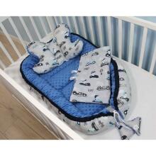 Baby Love Babynest Set Art. 110992 Rinkinio lizdas - kokonas, pagalvė, languotas
