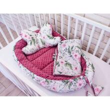 Baby Love Babynest Set Art. 113011 Komplektas lizdas - kokonas, pagalvė, languotas