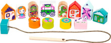 Cubika Lacing Toy Art.14309 Развивающая деревянная игрушка - Бусы