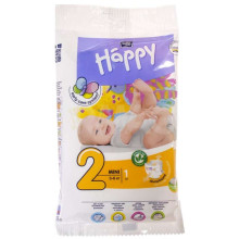Happy Mini Детские подгузники 2 размер от 3-6 кг,1 шт.