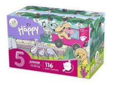 Happy Junior Box Art.114838 Vaikiškos sauskelnės 5 dydis nuo 12-25kg, 58x2vnt.