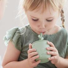 Done by Deer Peekaboo straw cup 2-pack Wally Grey