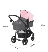 „KinderKraft'20 Juli“ art .KKWJULIPNK3000 rožinis universalus vežimėlis 3 in1