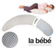 La Bebe™ Moon Maternity Pillow  Art.116603 Crosses Большая подушка для беременных с наполнителем из Memory Foam (особенно мягкий и тихий наполнитель),195см