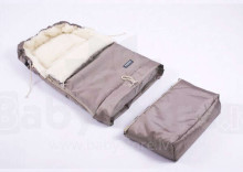 Womar Grow S20 Wool Art.3-Z-SW-S20-018 Chocolate  Детский 2-х спальный мешок с  подкладкой на овчинке для коляски, автокресла и саней