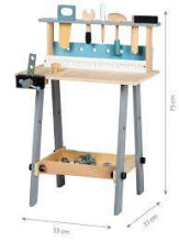 „EcoToys Toolbox“ straipsnis 1172 Medinis stalas su įrankiais lagamine