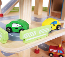 EcoToys Wooden Garage Art.1085 Rotaļu 3-stāvīga auto stāvvieta
