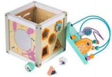 EcoToys Active Cube Art.1030  Деревянная игрушка - Куб для развития моторики