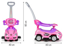 EcoToys Cars Art.382 Pink Bērnu stumjama mašīna ar rokturi