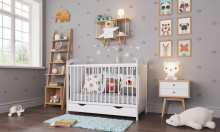 Baby Crib Club AD2   Art.117572  Bērnu kokā gultiņa ar kasti 120x60cm