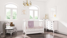 „Baby Crib Club MZ“ 1117589 medinė vaikiška lovelė su dėžute 120x60cm