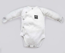 La Bebe™ NO Baby Body Art.117682 White  Бодик из 100% мягкого  хлопка с длинным рукавом
