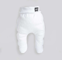 La Bebe™ NO Baby Pants Art.117712 White  Детские штанишки с широким поясом и закрытыми пяточками из чистого хлопка