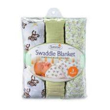 Summer Infant Art.56166 Swaddle Me Muslin Blankets Moroccan хлопок подгузник комплект (3 шт.)