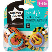 Tommee Tippee Art. 433471 Fun Style  Ортодонтическая силиконовая соска 6-18мес. (2 шт.)