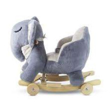 KinderKraft'20 Rocker Plush Elephant Art.KKZSLONGRY0000 Grey  Mīksts šūpuļzirdziņš uz ritentiņiem (opcionāli) ar muguriņas atbalstu (Šupuļzirgs)