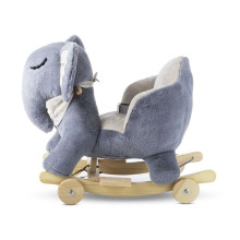 KinderKraft'20 Rocker Plush Elephant Art.KKZSLONGRY0000 Grey Мягкое кресло-качалка на колесиках  с поддержкой спинки