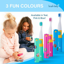 Brush Baby Go-Kidz Art.BRB121 bērnu elēktriska zobu birste ar uzlīmēm
