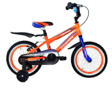 Coppi Argo Art.CMU14000 colių 14 oranžinis vaikiškas dviratis (dviratis) su atsarginiais ratais [pagamintas Italijoje]
