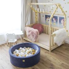 MeowBaby® Color Round Velvet Art.119999 Rožinis sausas baseinas su kamuoliukais (250vnt.)