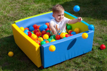 MeowBaby® Outdoor  Ball Pit Art.120012 Light Pink  Игровой центр сухой бассейн/коврик с шариками(200шт.)
