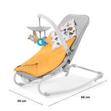 KinderKraft'20 Felio Art.KKBFELOGRY000N Akmens pilka Stilinga kūdikio supamoji kėdė su muzika ir vibracija