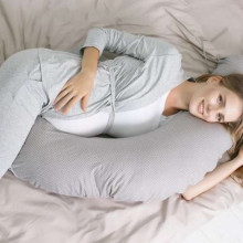 „La Bebe ™ Moon“ motinystės pagalvė Nr. 120639 Didelė pagalvė nėščioms moterims su atminties putomis (ypač minkštas ir tylus kūno prisitaikantis užpildas) 195 cm