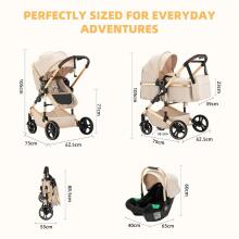 Kidsworld Bebby 3 in 1 Art.H-9 Brown Universalus 3 viename vežimėlis