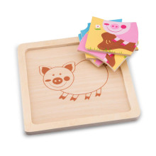 New Classic Toys Mini Puzzle Pig Art.10528  Детский деревянный пазл