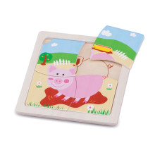 New Classic Toys Mini Puzzle Pig Art.10528  Детский деревянный пазл