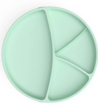 Everyday Baby Suction Plate  Art.10516 Mint Green  Cиликоновая тарелочка на присоске c отделениями