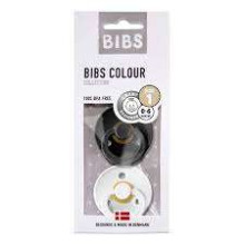 Bibs Colour Art.121263 Black/White  Apaļš māneklītis(knupītis) no 100% dabiska kaučuka no 0-6 mēn. (2 gb.)