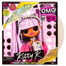 „OMG LOL Kitty K“ art. 567240 MGA Entertainment LOL Surprise OMG Remix kolekcinė madinga lėlių lėlė su priedais + 25 dovanos
