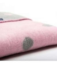 antklodė / antklodė medvilnė 75x100 cm PINK / GREY SPOTS KB-023 Womar