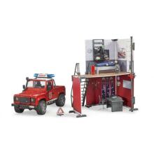 BRUDER gaisrinė su „Land Rover Defender“ ir ugniagesiu, 62701