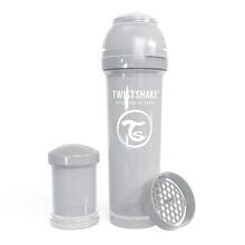 „Twistshake Anti Colic“ art. 128086 Pastelinis pilkasis anti-monetinis maitinimo butelis 330 ml