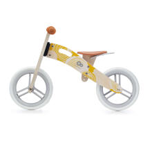 KinderKraft'21 Runner Natural Yellow Art.KRRUNN00YEL0000  Vaikiškas motoroleris su mediniu rėmu
