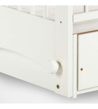 Gulta-šūpulis LUNA ar kasti un nolaižamo sānu, white (KLUPS)