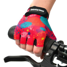 Meteor Gloves Junior Pink Abstract Art.129655   dviračių pirštinės (XS-M)