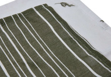 Jollein Muslin Mouth Cloth Stripe & Olive Leaf Green GOTS Art.537-848-66094 - Aukščiausios kokybės muslino veido vystyklai, 3 vnt. (31x31 cm)
