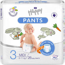 Happy Pants Midi Art.BB-055-MU26-001  Vaikiškos kelnaitės 4 dydis nuo 6-11kg, 26vnt.