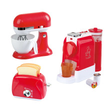 PLAYGO luksus virtuves ierīces - kafijas automāts, mikseris, tosteris, sarkans, 38116