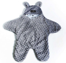 La bebe™ Minky+Cotton Art.131581 Dark Grey Комбинезон для малыша (конвертик) в автокресло или коляску с ручками и ножками