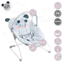 Momi Bouncer Glossy Panda Art.BULE00003 Stilīgs mazuļu šūpuļkrēsls ar mūziku un vibrāciju