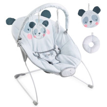 Momi Bouncer Glossy Panda Art.BULE00003  Стильный детский шезлонг с музыкой и вибрацией