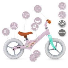 Momi Balance Bike Ulti Art.131985 Pink Flower  Детский велосипед - бегунок с металлической рамой