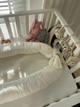 Childhome Babynest  Art.CCBNJEROW Jersey Off White  Гнездышко – кокон для новорожденных Babynest